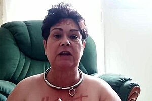 Emotional French milf maid in stockings and bondage feels humiliated as slave with toys and dirty talk