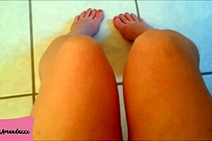 Stay right at my feet while I piss on you, my dirty toilet dog