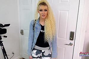 petite sexy blonde sassy contrasts her finger fucking pussy with sucking cock and rimjob action