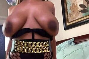 busty ebony big booty twerking nyla storm stripteases while you vibrate her pussy with toys