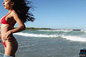 gloria sol shines as the most gorgeous brunette babe with ukrainian charm on the beach