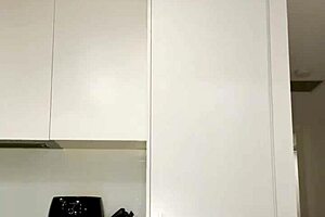 orgasm in the kitchen dildo sucking vibrator fucking milf with wet pussy