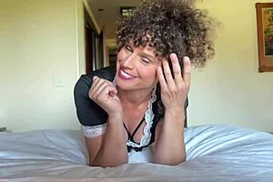 so this maid gives joi and fucks you during family vacation in hotel with pantyhose footjob