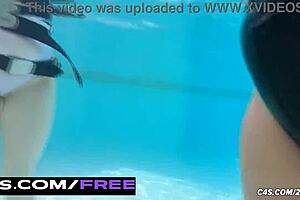 oh no blonde scuba vixen, youre trapping those rivals in wet swimsuit revenge under the pool with tattoos and bikinis