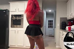 Str8rich fucks sexy redhead ebony teen in ass at wild halloween party in atlanta