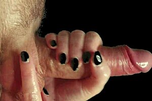 I give this big cock a perfect two-handed handjob with sensual asmr touches