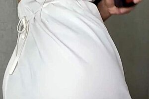 Oiled up titfuck grips big slutty tits tight for intense messy cumshot with european amateur pov action in bedroom