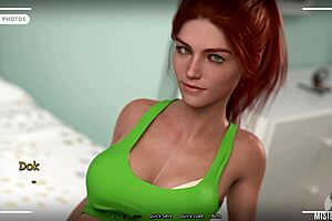 In summer heat, brunette milf with big tits and shaved pussy gets SLAMMED in close up.