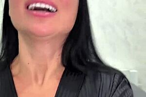 Milf rides hard after week without sex and swallows cum