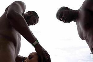 I feel so thrilled as thicc brunette Iluvshauna gets railed by two black cock bulls in gangbang.