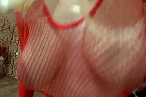 Hey pregnant milf, why not shake those natural tits and big nipples in sexy outfit while seducing this mature lesbian at home?