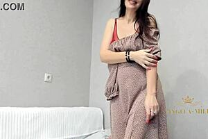 Milf With Gorgeous Breasts Big Areolas And Juicy Hairy Pussy Under Evening Dress