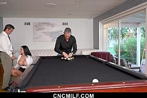 During the office holiday celebration, things get kinky as the mature group turns it into a threesome with their secretary involving blowjobs and doggystyle.