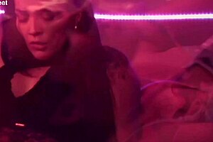 these girls get wild with sex and foot fetish in the bathroom using toys and domination... 😈👣