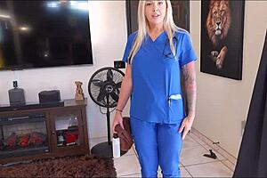 Florida Nurse Deliah Grace Seduces And Fucks Step Son In Bedroom Roleplay For First Time Handjob