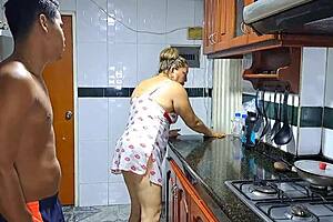 hey, i'm making my stepmother act like a whore and suck my cock in this homemade interracial compilation with her big tits and ass