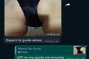 Amateur Latina milf from Colombia or Mexico gives blowjob to friend's boss Oscar while showing off mature homemade ass.