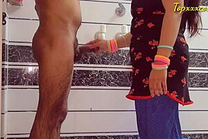 I feel the intense pain as hot Desi Bhabhi endures brutal doggy style fucking in the bathroom with her amateur Indian partner.