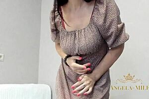 Milf With Gorgeous Breasts Big Areolas And Juicy Hairy Pussy Under Evening Dress