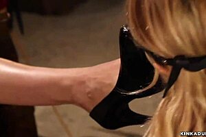 lesbian doms whip and toy with milf in session