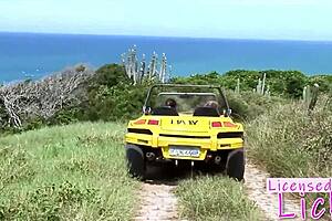 Tarra White eating her pussy at beach with intense licking and rimjob action!