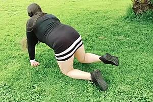 Hey this colombian latina milf cuñada puta exhibicionista takes me to park for creampie 3some