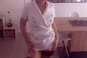 wearing stockings garter belt and body does this outfit please you