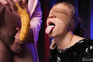 in a casual tale, a stepbrother tricks his stepsister into a taste game that leads to her sucking his dick, leaving her very angry