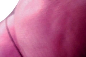 Thick and curvy beauty Dawnskye models assorted pantyhose showing off big natural tits and blue eyes.