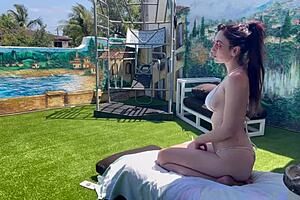 I feel so aroused watching Italian horny milf Artemisia Love reveal her perfect body outdoors on a solo vacation