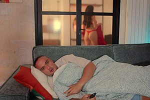 Caught Stepmom Changing Through the Glass Door Where She Caught Me Seduced Me and Fucked Me in Doggystyle with Huge Cock Riding and Cum in Mouth as the Girl Next Door