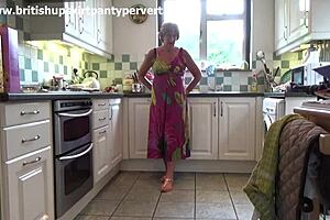 Lovely British Mature Wife Shows Cock Sucking And Wanking Skills With Cum In Mouth While Husband Works!