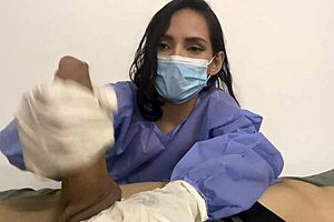 hey my patient got so hard i couldn't resist giving blowjob handjob deepthroat gagging as latina nurse in hospital roleplay with big cock pov