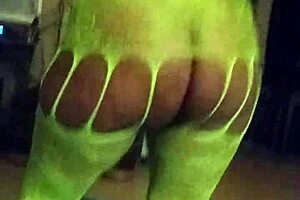 Whoa, check out my bug booty cousin dancing naked with big tits and ebony ass shaking!