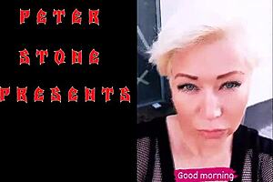 Hey, check out this chubby mature bitch Aimee, the hot milf testing her new Lovens by riding a big dildo on her wet cunt