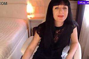 mlady aka jessy teases with titty and ass wiggling in chair while wearing stockings