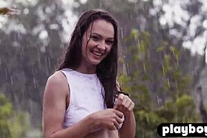 hey check out wet and hot rita y showing her amazing body in outdoor striptease for playboy