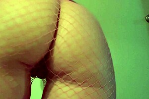 Italian milf artemisia love bounces her big real ass close up in fishnets for the camera