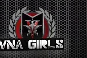 Brunette aussie Kiara Edwards casually takes big cock in hairy pussy with deepthroat and creampie. She rides cowgirl in lingerie and fishnets showing gaping big clit.