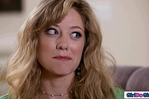 In everyday scene busty milf stepmom sensually 69 licks shaved pussy of young stepdaughter in taboo face sitting