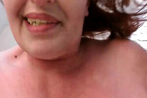 Dawnskye1962 strips from blue bra thong and fishnet with sweet kisses and dirty talk