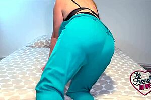 Lyia, the tattooed French amateur with small waist, indulges as a true cock enthusiast in MMF threesome.