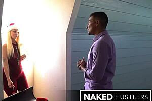 All I want for Christmas is a thick ass white bitch with big tits and blonde hair. She's bent over in doggystyle, taking my big cock deep.