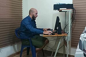 So yeah, while my stepbrother's working, I'm super horny and seduce him into fucking my delicious shaved pussy in the shower, moaning loud with creampie.