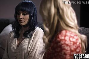 Busty bisexual landlady feels deep passion seducing her lesbian tenant's curvy milf girlfriend with licks and tribbing on the big ass.