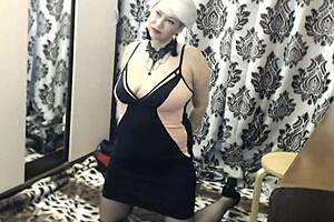 Wife webmodel dances with big tits while composer husband sings about her beautiful blonde milf body in romantic lap dance!