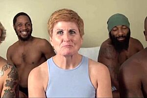 Desperate amateur big tit BBW MILFs get tight pussies pounded hard by big cock in casting interview.