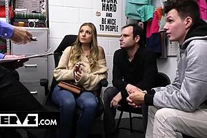 kenzie love hints at her big tits getting a sticky surprise while hubby and stepson watch nearby