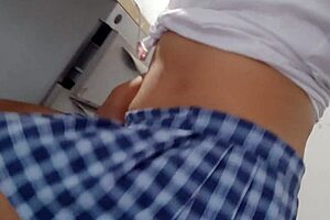 beautiful student sings and feels excitement building up during her homework session