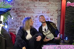 German bbw model gets intimate during her backstage photoshoot session with curvy big ass and tits on display